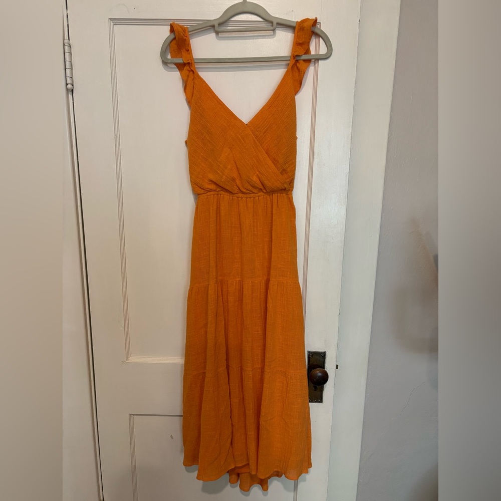 Sadie & Sage Orange Maxi Dress V-Neck Sleeveless